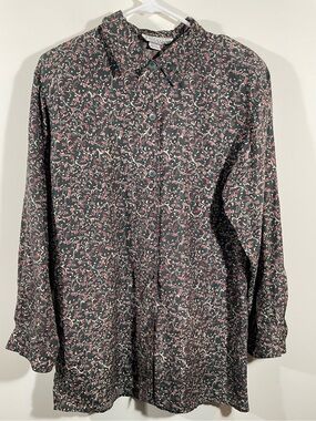 Vintage One Resource 100% silk blouse with shoulder pads S